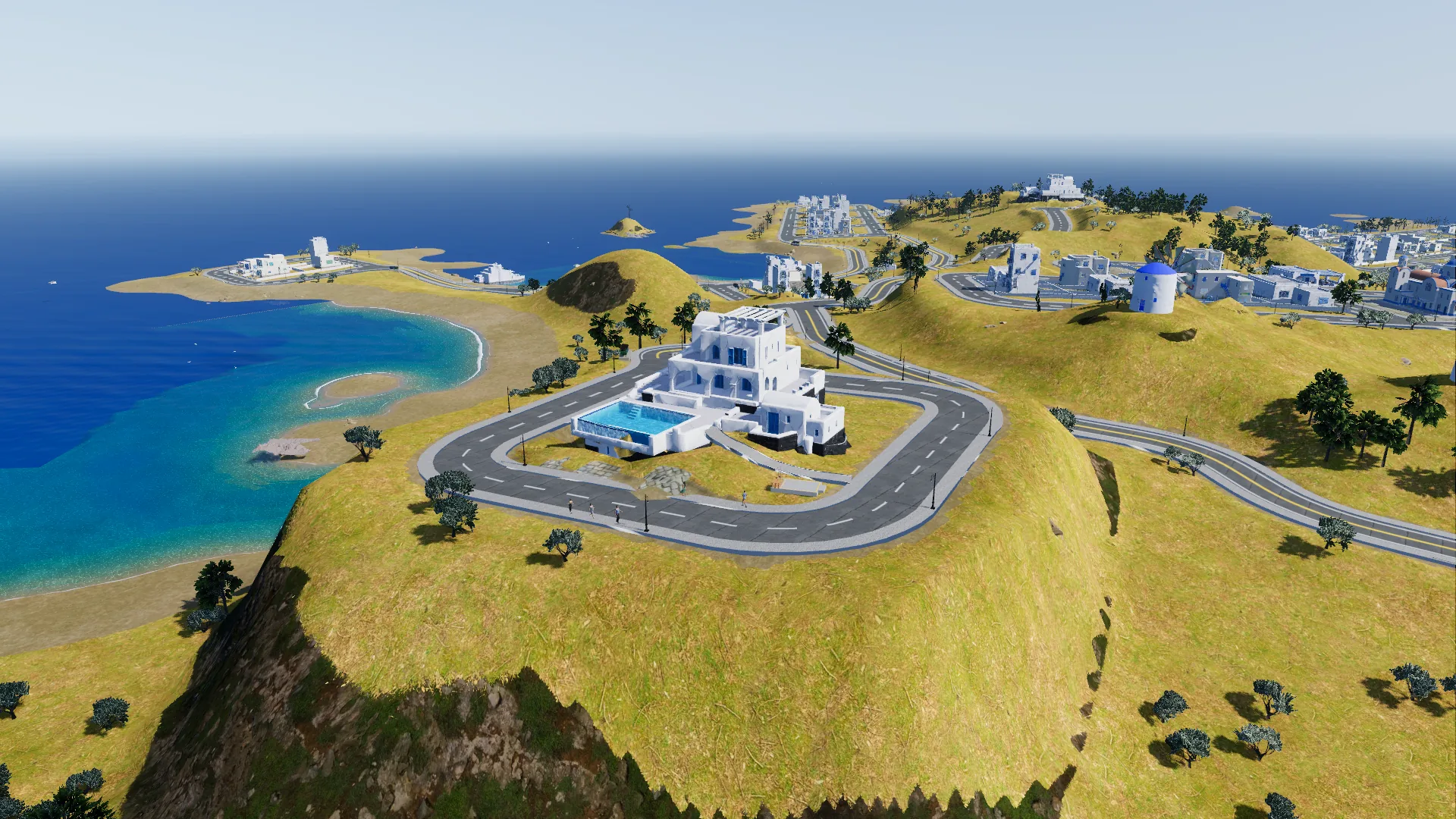 The Signature villa with its pool alone on top of the Windmill Ridge headland