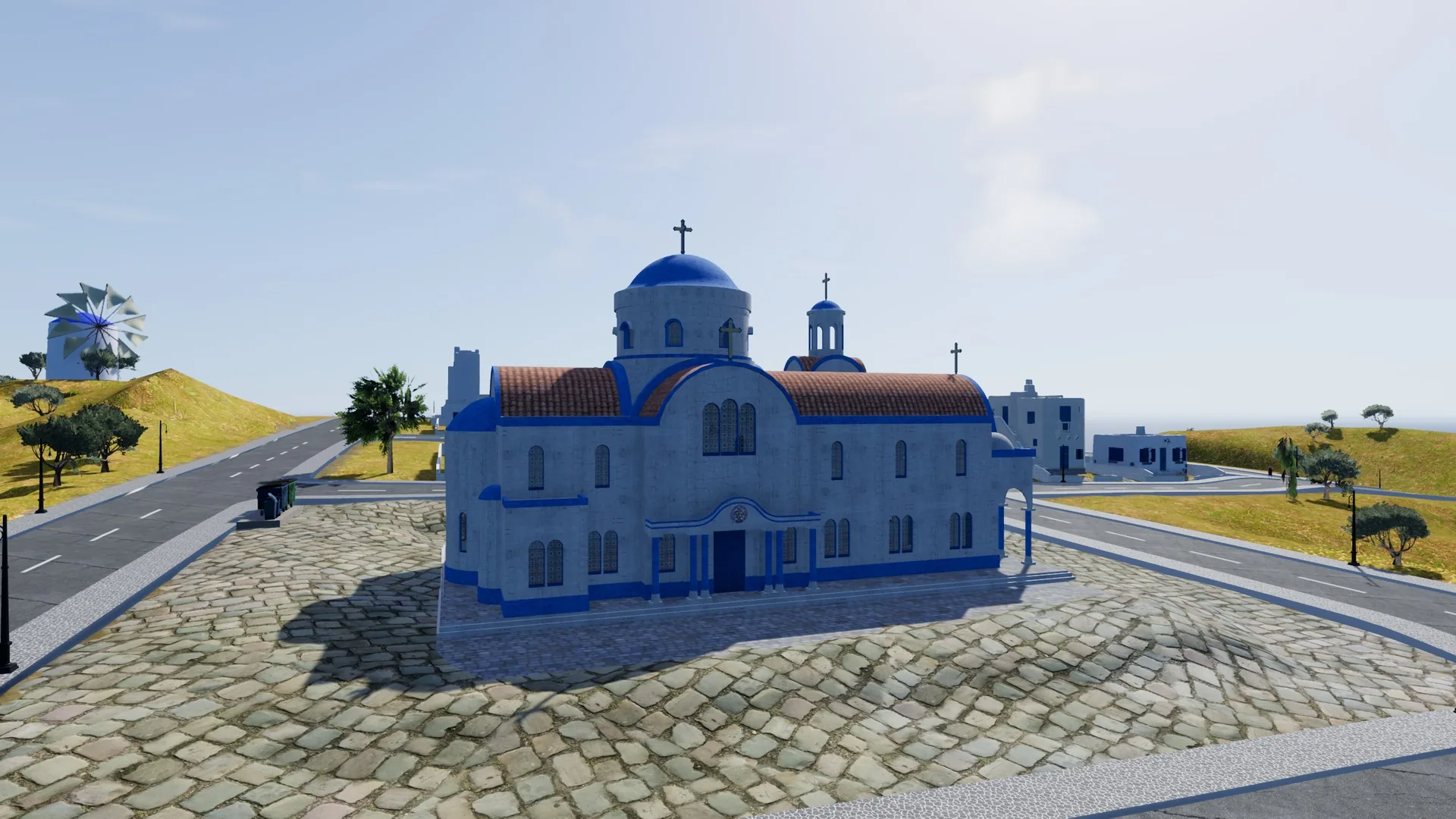 The blue-domed Orthodox church on its cobbled Old Town plaza