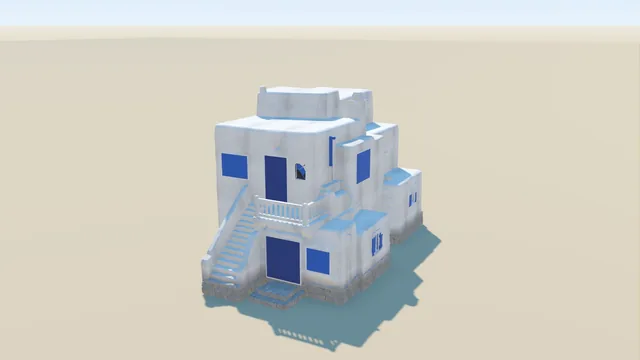 The player's family home: a two-storey whitewashed house with balconies