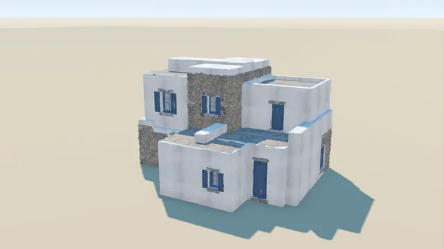 Stone-and-plaster family house with terraces