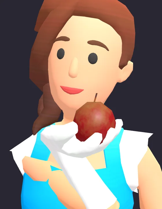 Character eating an apple after the arm IK correction: the apple reaches the mouth